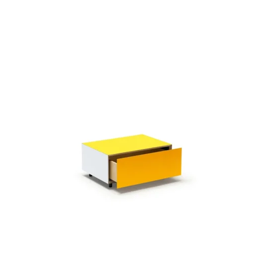 Established & Sons Bloc Sofabord Med Skuffe L64 Bright Zinz Yeloow/Signal Yellow/Pale Grey