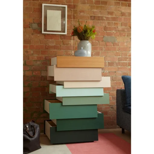 Established & Sons Stack Kommode Med 8 Skuffer Rød
