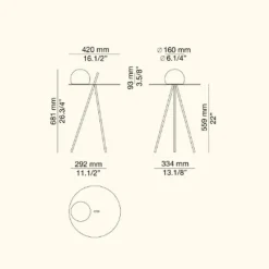 Estiluz Circ 3725 Gulvlampe Sort