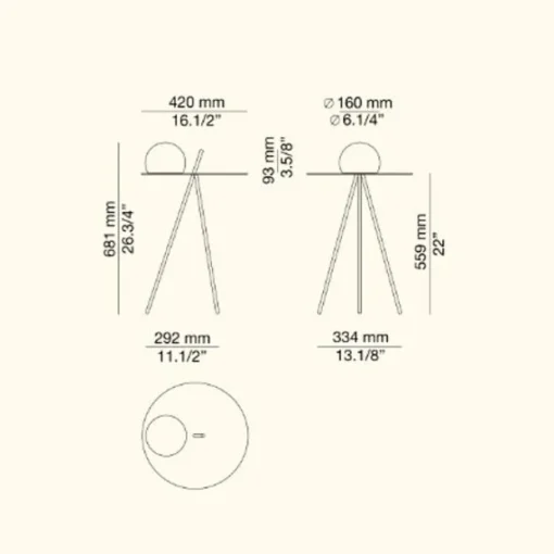 Estiluz Circ 3725 Gulvlampe Sort
