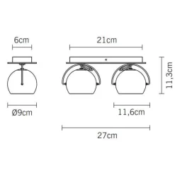 Fabbian Beluga Vág/Loftlampe Dobbelt Blå