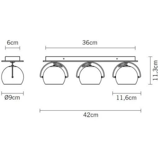 Fabbian Beluga Vág/Loftlampe Tripple Gul