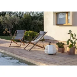 Faro NARA Udendørs Bordlampe Beige/Opal Hvid