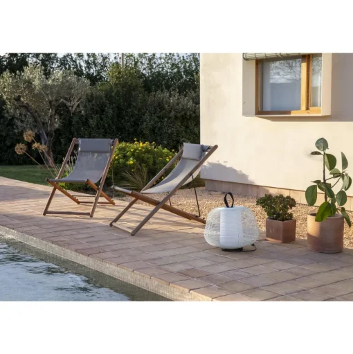 Faro NARA Udendørs Bordlampe Beige/Opal Hvid