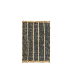 Ferm Living Athens Stripes Gulvtáppe 140x200 Natural/Ink Blue