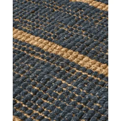 Ferm Living Athens Stripes Gulvtáppe 140x200 Natural/Ink Blue