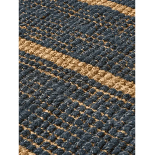 Ferm Living Athens Stripes Gulvtáppe 140x200 Natural/Ink Blue