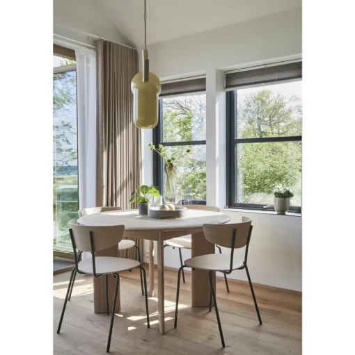 Ferm Living Bevel Rundt SpisebordØ117 Hvid/Egetrá