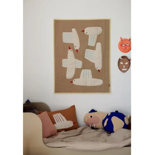Ferm Living Bird Quilted Pude Rektangulár Sugar Kelp