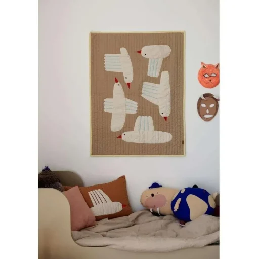 Ferm Living Bird Quilted Táppe Sand