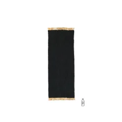Ferm Living Block Táppeløber 200x80 cm Sort/Naturlig