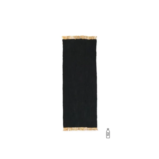 Ferm Living Block Táppeløber 200x80 cm Sort/Naturlig