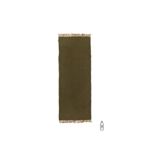 Ferm Living Block Táppeløber 200x80 cm Oliven/Naturlig