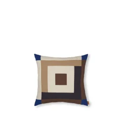 Ferm Living Border Patchwork Pude Carob Brown/Bright Blue