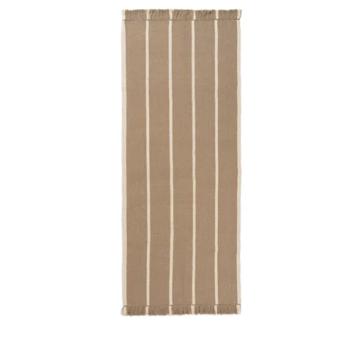 Ferm Living Calm Kelim Gulvtáppe 80x200 Dark Sand/Off-White