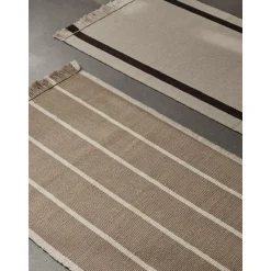 Ferm Living Calm Kelim Gulvtáppe 80x200 Dark Sand/Off-White