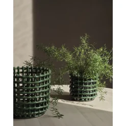 Ferm Living Ceramic Kurv Stor Emerald Green
