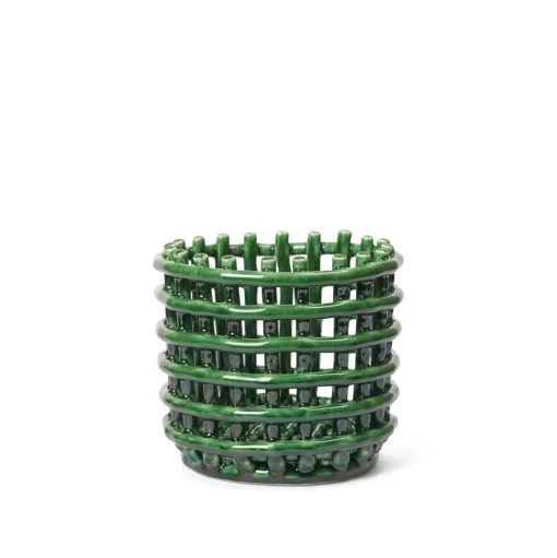 Ferm Living Ceramic Kurv Lille Emerald Green