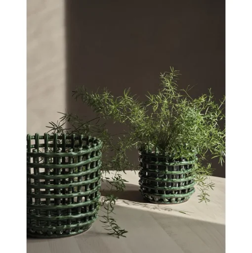 Ferm Living Ceramic Kurv Lille Emerald Green