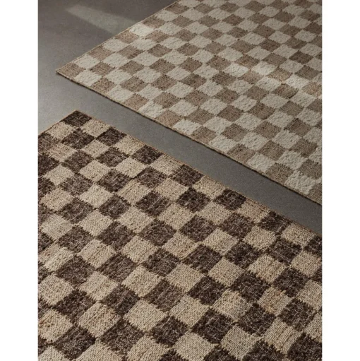 Ferm Living Check Wool Jute Gulvtáppe 70x180 Coffee/Natural