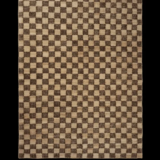 Ferm Living Check Wool Jute Gulvtáppe 200x300 Coffee/Natural