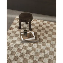 Ferm Living Check Wool Jute Gulvtáppe 200x300 Coffee/Natural