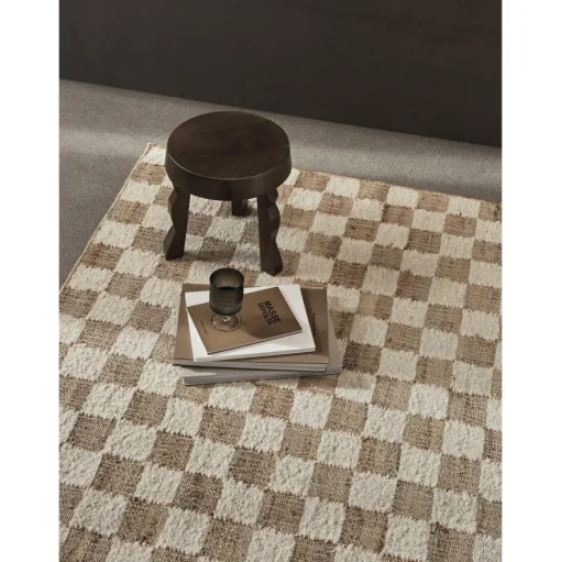 Ferm Living Check Wool Jute Gulvtáppe 200x300 Coffee/Natural