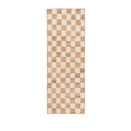 Ferm Living Check Wool Jute Gulvtáppe 70x180 Off-White/Natural