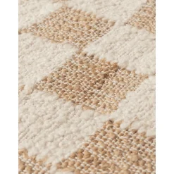Ferm Living Check Wool Jute Gulvtáppe 70x180 Off-White/Natural