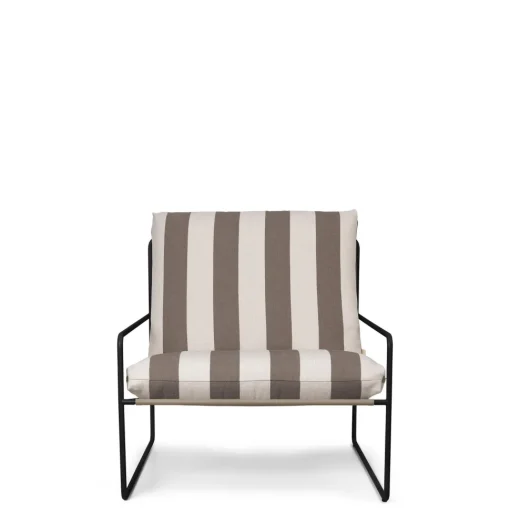 Ferm Living Desert 1 Seater Sofa Stripe Black/Chocolate