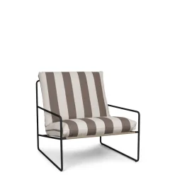 Ferm Living Desert 1 Seater Sofa Stripe Black/Chocolate