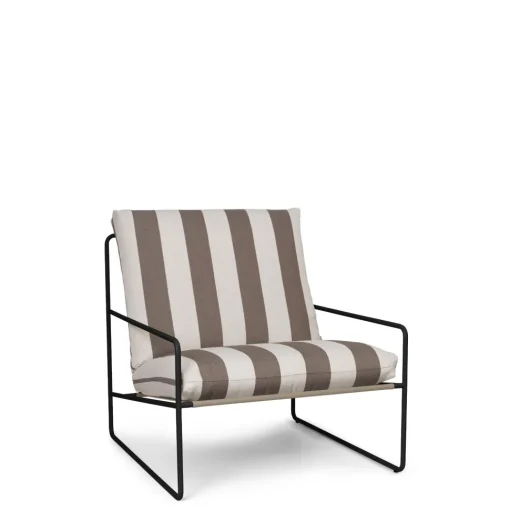 Ferm Living Desert 1 Seater Sofa Stripe Black/Chocolate