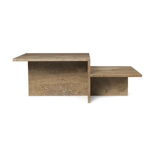 Ferm Living Distinct Sofabord Mørk Brun Travertine