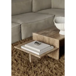 Ferm Living Distinct Sofabord Mørk Brun Travertine