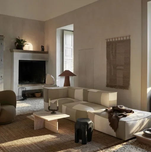 Ferm Living Distinct Sofabord Mørk Brun Travertine