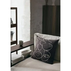 Ferm Living Figure Pude 50x50 cm Mørk Taupe/Off White