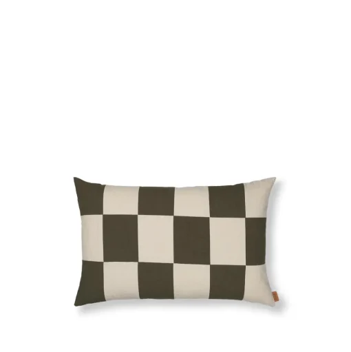 Ferm Living Fold Patchwork Pude Mørk Oliven