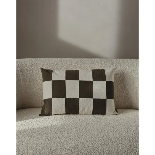 Ferm Living Fold Patchwork Pude Mørk Oliven