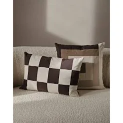 Ferm Living Fold Patchwork Pude Mørk Oliven