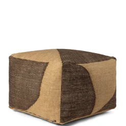 Ferm Living Forene Square Puf Tan/Chokolade