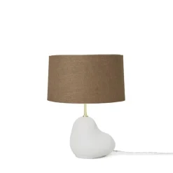 Ferm Living Hebe Bordlampe Lille Hvid med Brun Skárm