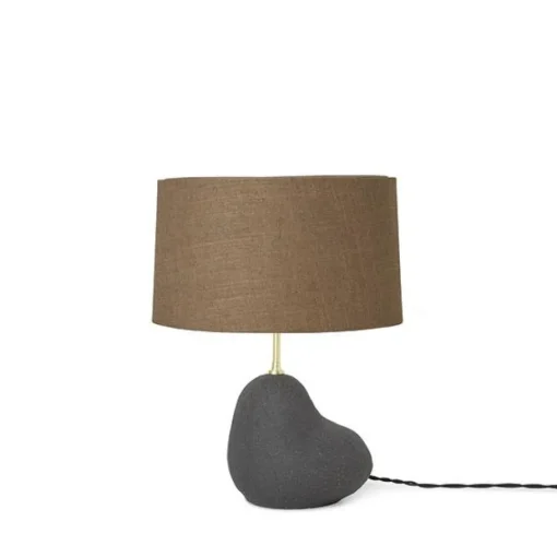 Ferm Living Hebe Bordlampe Lille Sort med Brun Skárm