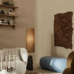 Ferm Living Hebe Gulvlampe Sort med Brun Skárm