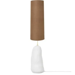 Ferm Living Hebe Gulvlampe Stor Hvid med Brun Skárm