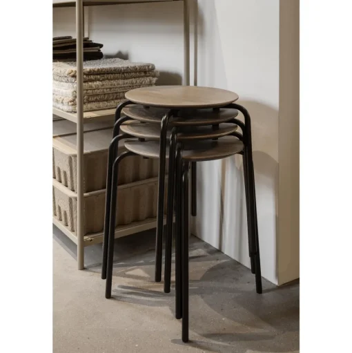 Ferm Living Herman Skammel Hvid Olieret Eg