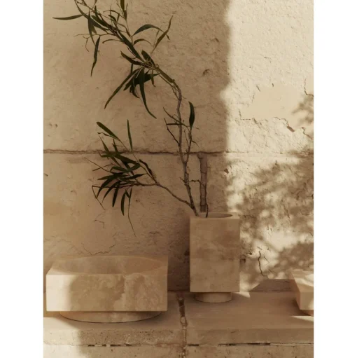 Ferm Living Hew High Centerpiece Travertin
