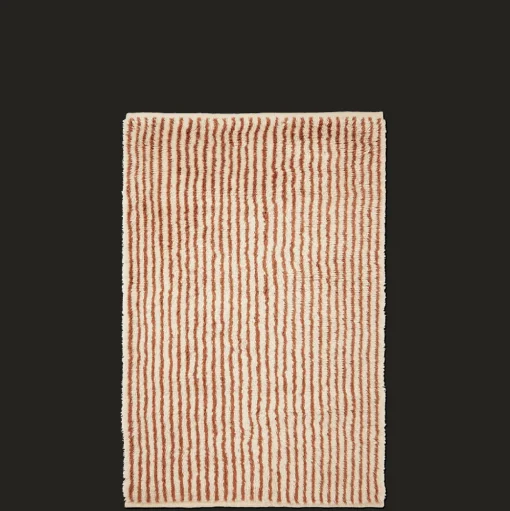 Ferm Living Kami Knyttet Gulvtáppe 120x180 Off-White/Rødbrun