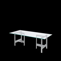 Ferm Living Lager Spisebord 90x200 Glas/Aluminium