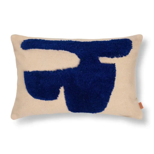 Ferm Living Lay Pude Rektangulár Sand/Bright Blue