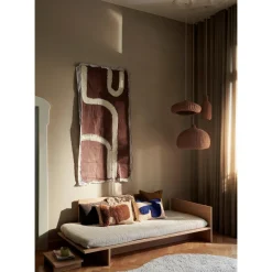 Ferm Living Lay Pude Rektangulár Sand/Bright Blue